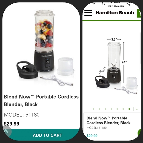 Hamilton Beach Cordless Personal Blender, 16oz, Model #51180 Like New - Picture 7 of 14